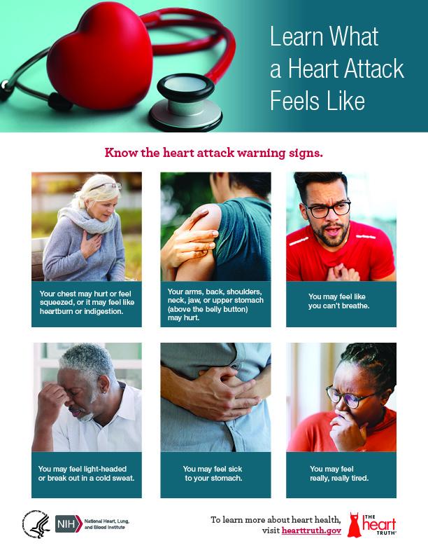 Learn What A Heart Attack Feels Like Fact Sheet | NHLBI, NIH